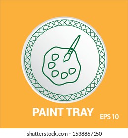 paint tray vector icon, circle flat design internet button, web and mobile app illustration
