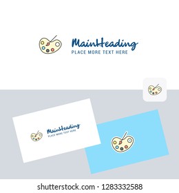 Paint tray vector logotype with business card template. Elegant corporate identity. - Vector