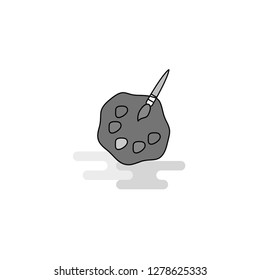 Paint tray Web Icon. Flat Line Filled Gray Icon Vector