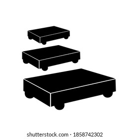 Paint Trolley Parking Black Icon,Vector Illustration, Isolated On White Background Label. EPS10