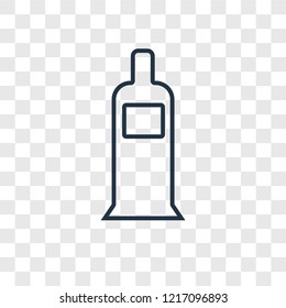 Paint tube concept vector linear icon isolated on transparent background, Paint tube concept transparency concept in outline style