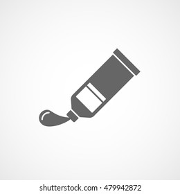 Paint Tube Flat Icon On White Background