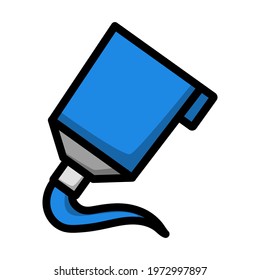 Paint Tube Icon. Editable Bold Outline With Color Fill Design. Vector Illustration.