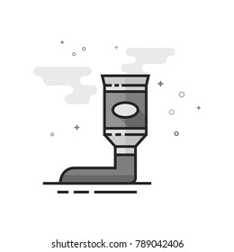 Paint tube icon in flat outlined grayscale style. Vector illustration.