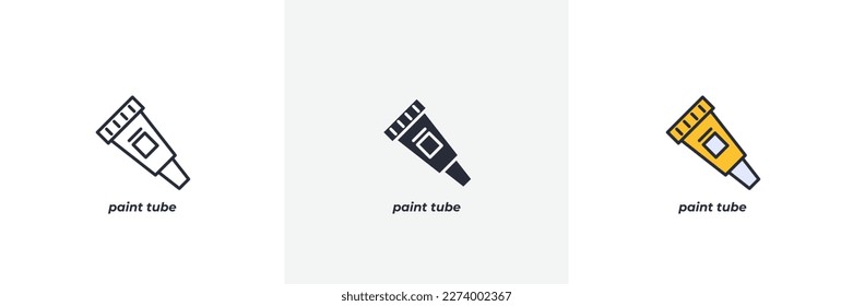 paint tube icon. Line, solid and filled outline colorful version, outline and filled vector sign. Idea Symbol, logo illustration. Vector graphics
