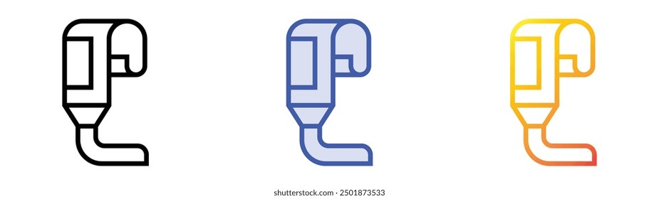 Paint tube icon. Linear, Blue Fill and Gradient Style Design Isolated On White Background