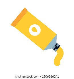 paint tube icon over white background, flat style, vector illustration