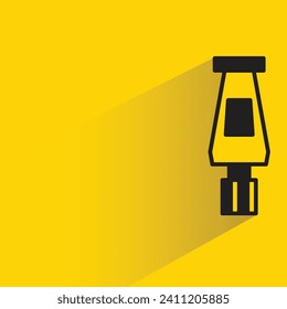 paint tube icon with shadow on yellow background