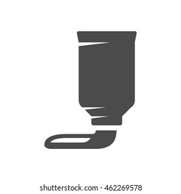 Paint tube icon in single grey color.