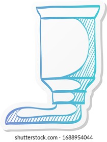 Paint tube icon in sticker color style.