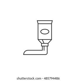 Paint tube icon in thin outline style.