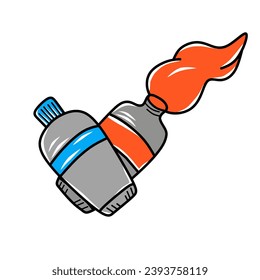 Paint tube icon vector illustration in flat cartoon design