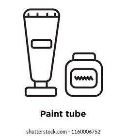 Paint tube icon vector isolated on white background, Paint tube transparent sign , sign and symbols in thin linear outline style