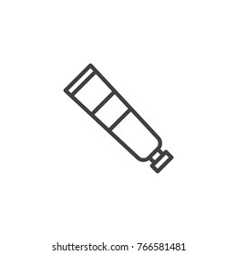 Paint tube line icon, outline vector sign, linear style pictogram isolated on white. Symbol, logo illustration. Editable stroke