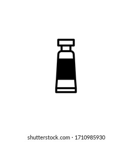 Paint Tube Vector Icon In Black Solid Flat Design Icon Isolated On White Background