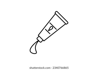 Paint Tubes icon. icon related to painting. Tubes of various colored paints. line icon style. Simple vector design editable