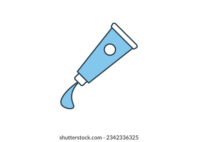 Paint Tubes icon. icon related to painting. Tubes of various colored paints. flat line icon style. Simple vector design editable