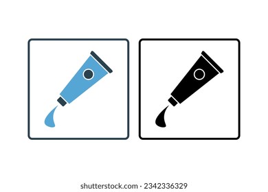 Paint Tubes icon. icon related to painting. Tubes of various colored paints. solid icon style. Simple vector design editable