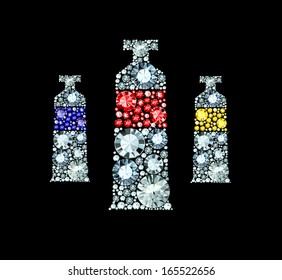 Paint Tubes made of colored gems