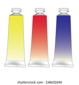 paint tubes set vector