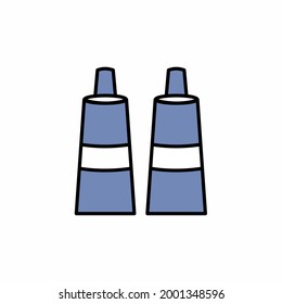Paint tubes - Style 3. simple illustration. Editable stroke. Design template vector