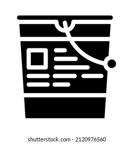 farbige Glyphsymbol-Vektorgrafik. Lackzeichen. isoliertes Kontursymbol