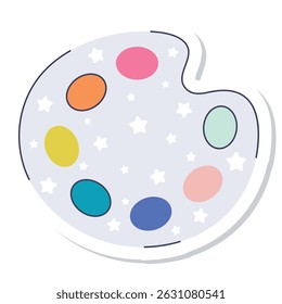 paint vector cartoon sticker on the white background.