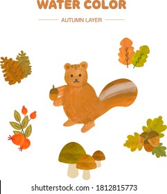 paint vector layer : watercolor autumn layer