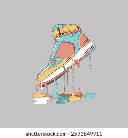 paint vector melted sneaker ilustrator