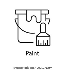 Paint vector outline icon for web isolated on white background EPS 10 file