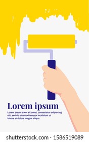 Paint the walls with a roller. Apartment repair
