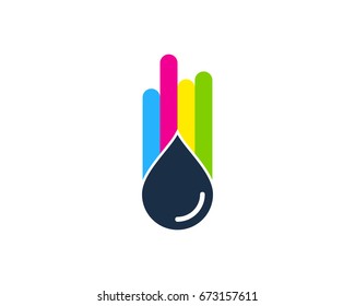 Paint Water Icon Logo Design Element