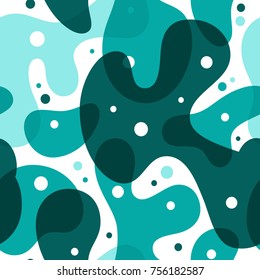 
Paint watercolor seamless pattern.Spots of different sizes.Green and white

