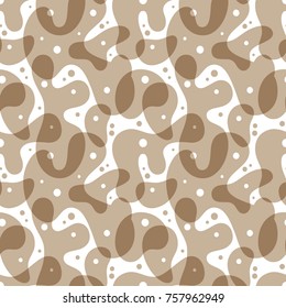 Paint watercolor seamless pattern.Spots of different sizes.Light brown and white