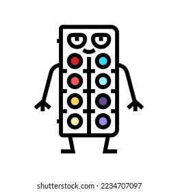 paint watercolor stationery character color icon vector. paint watercolor stationery character sign. isolated symbol illustration