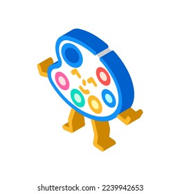 paint watercolor stationery character isometric icon vector. paint watercolor stationery character sign. isolated symbol illustration