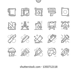 Paint Well-crafted Pixel Perfect Vector Thin Line Icons 30 2x Grid for Web Graphics and Apps. Simple Minimal Pictogram