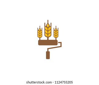 Paint Wheat Icon Logo Design Element