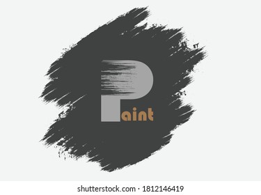paint word vector illustration on black brush background