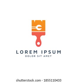 diseño de logotipo de espacio negativo para pintura y llave