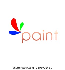 paint writing with several drops of colorful paint without background