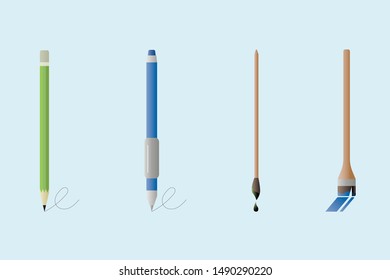 Paint and writing tools collection