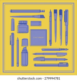 Paint and writing tools collection