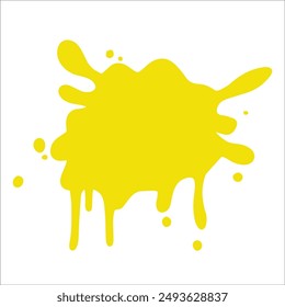 Paint yellow pigment spray splash stain illustration spots