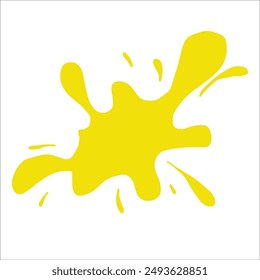 Paint yellow pigment spray splash stain illustration spots