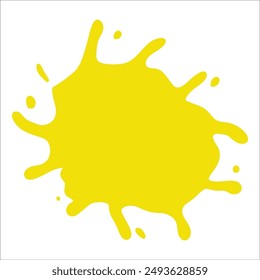 Paint yellow pigment spray splash stain illustration spots