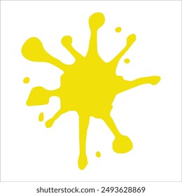 Paint yellow pigment spray splash stain illustration spots