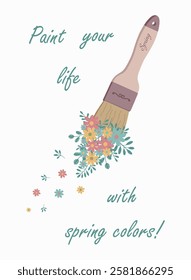 Paint your life with spring colors. Vertical illustration
