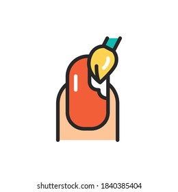 Paint your nails color line icon. Isolated vector element.