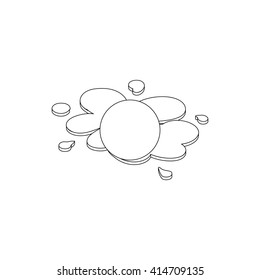 Paintball ball icon, isometric 3d style